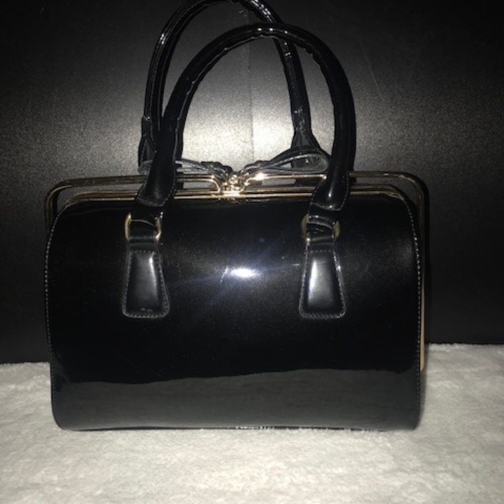 Black patent leather purse